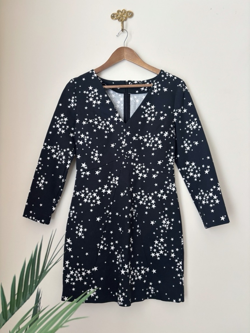 Kate Spade Star Print V Neck Dress Sz 4